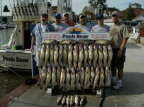 Huge Lake Erie Walleye limit catch on Pooh Bear's 41' Viking Sportfish charter boat